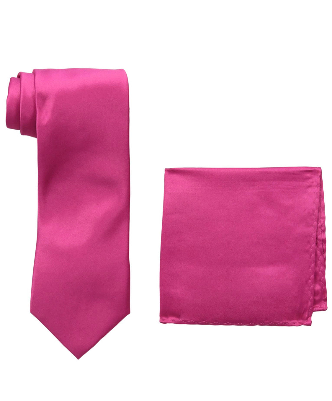 Stacy Adams Solid Hot Pink Tie and Hanky - On Time Fashions Tuscaloosa